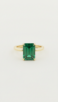 Emerald Solitaire Gold Ring